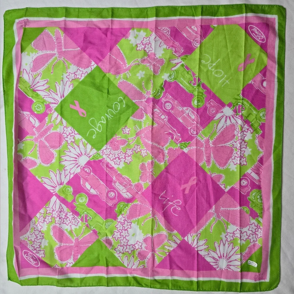 Lilly Pulitzer Ford Motor Breast Cancer Awareness Life Hope Courage Scarf